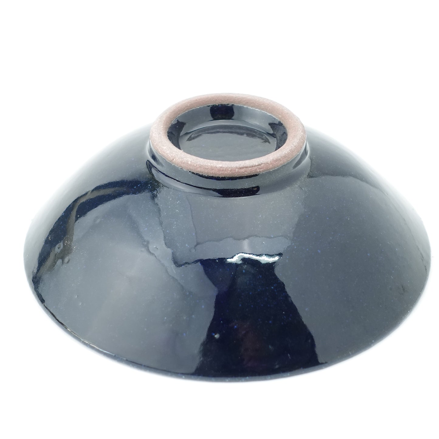 FD Blue Glaze Brush Stroke Mehagi 5.5-inch Flat Bowl Hasami Porcelain