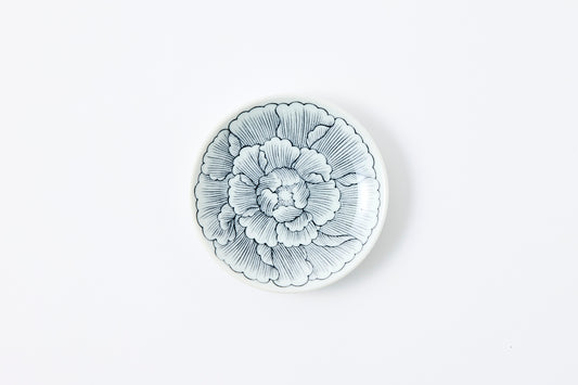 Peony Motif Nabeshima Komon Small Plate Imari Porcelain