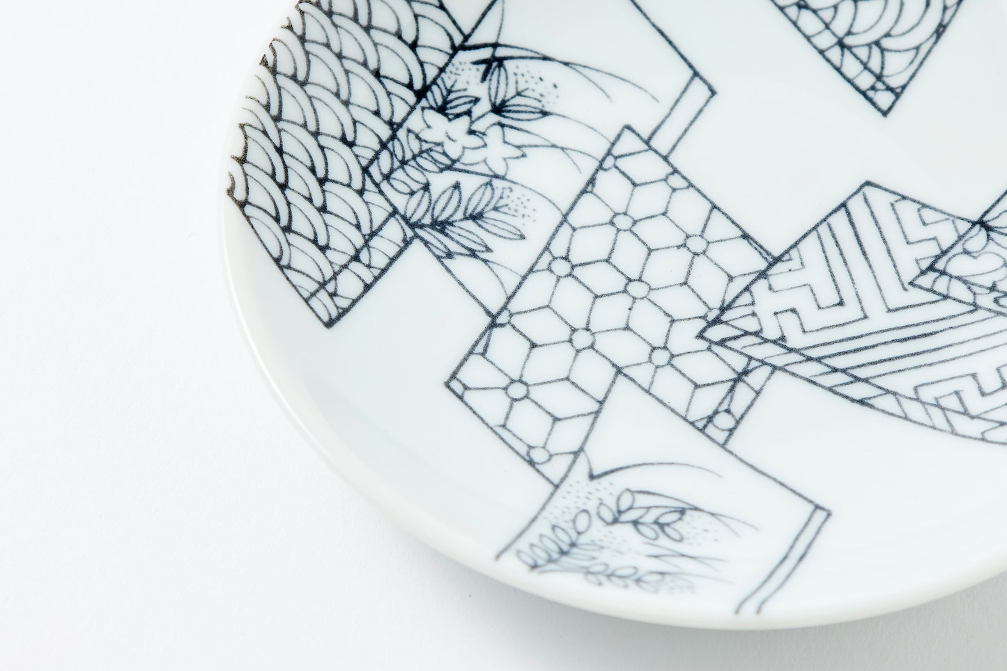 Ezoshi Motif Nabeshima Komon Small Plate Imari Porcelain