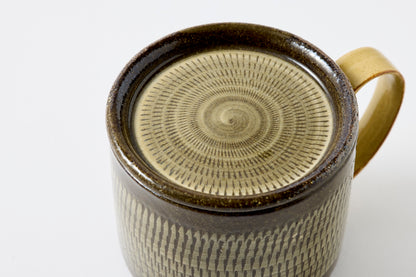 FD Yellow Glaze Tobikanna Lidded Mug Hasami Porcelain