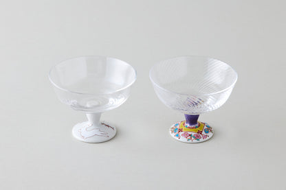 Dessert Glass Small (Plain) - Rabbit Motif Red