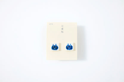 Hand-Painted Mini Tile Cat Earrings