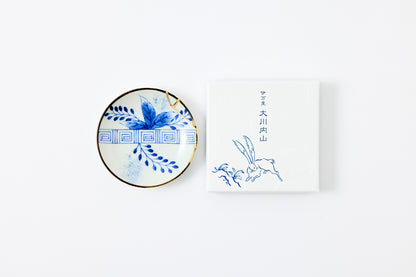 Gold Line Kosome Bush Clover Small Plate Imari Porcelain
