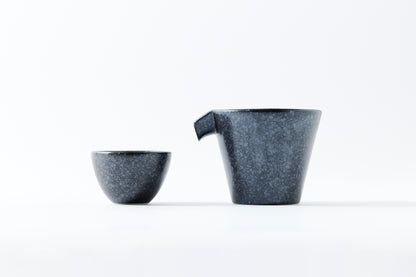 Shizuru Cold Sake Server Silver Black