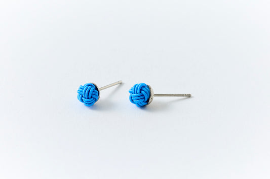 Musubi-dama | Post Pierced Earrings - Dayflower Blue