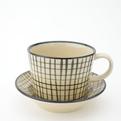 Lattice Cup & Saucer Hasami Porcelain