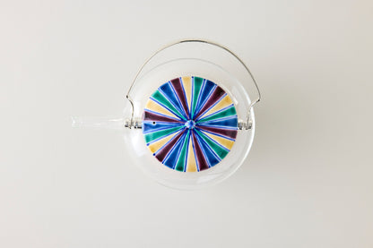 Kutani Glass Teapot - Iroe Tokusa Motif Blue