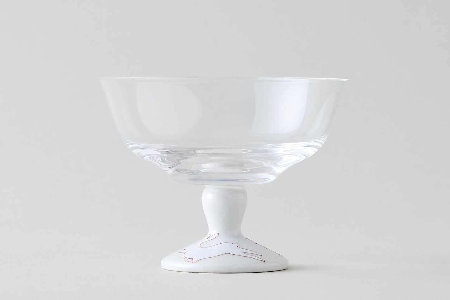 Dessert Glass Small (Plain) - Rabbit Motif Red