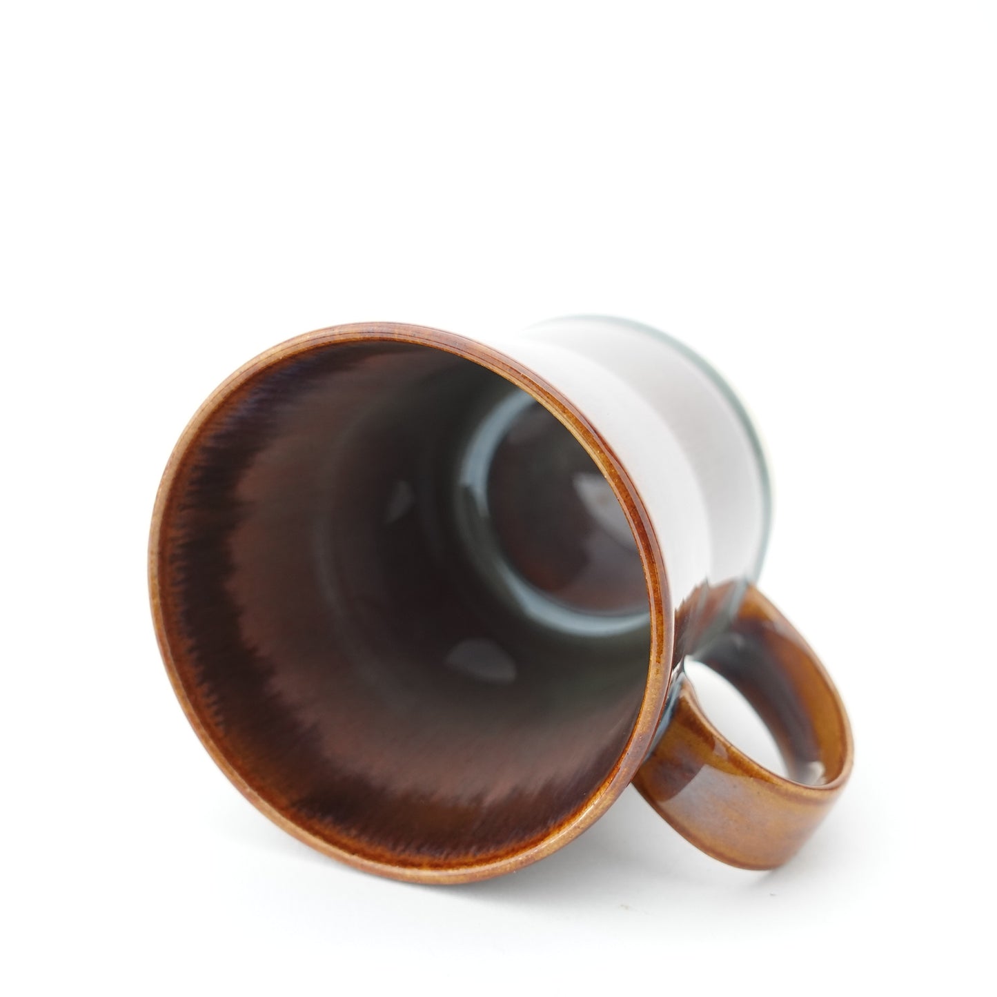 FD Rust Rim and Amber Glaze Mug Hasami Porcelain