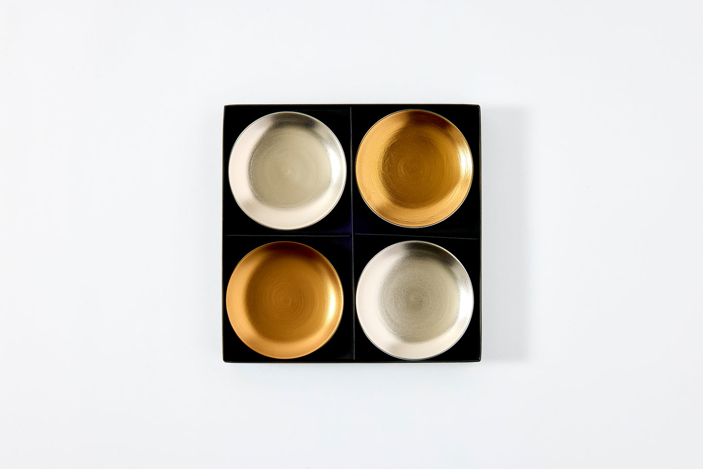 Set of 4 Small Plates - Gold & Platinum