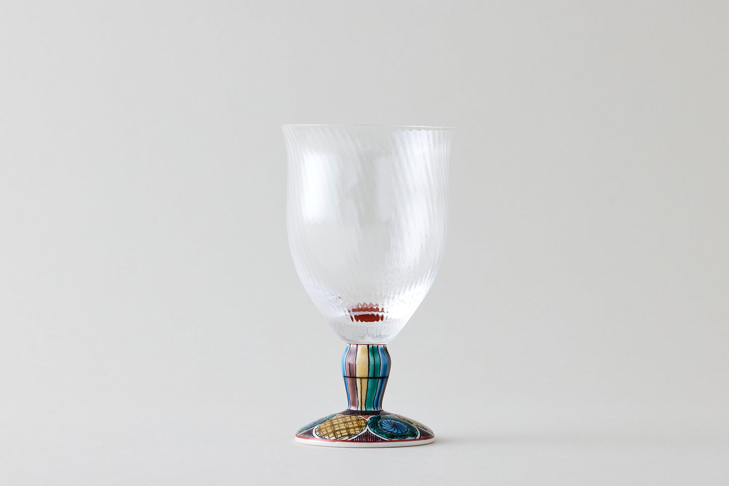 Free Glass Large (Diagonal Cut) - Ko-Kutani Circle Motif