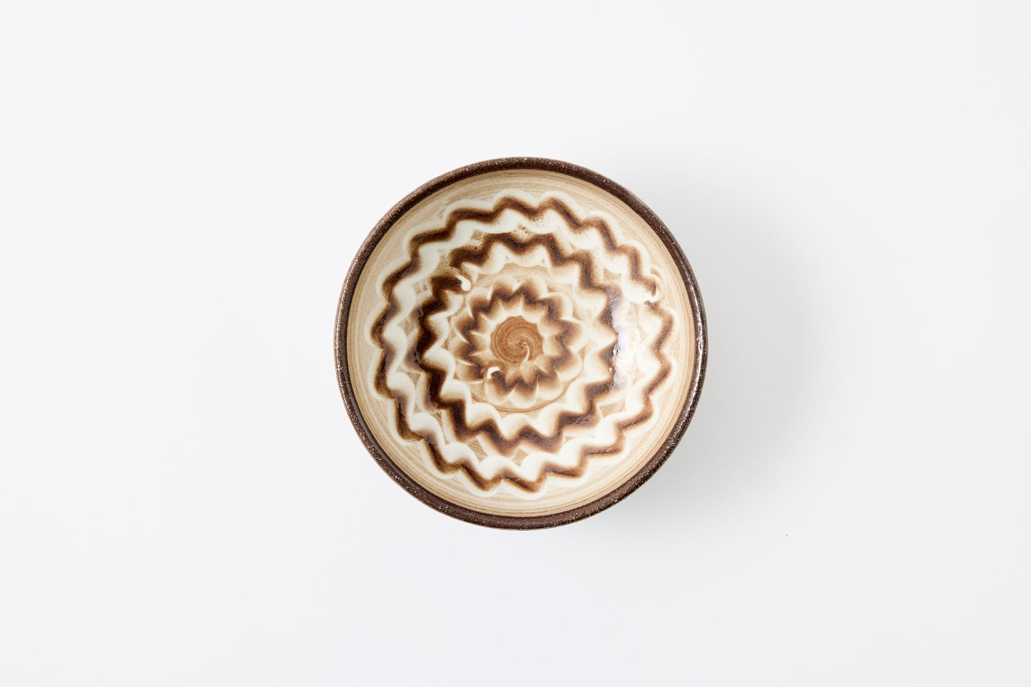 FD White Glaze Ripple Round Flat Bowl Hasami Porcelain