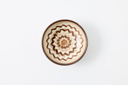 FD White Glaze Ripple Round Flat Bowl Hasami Porcelain