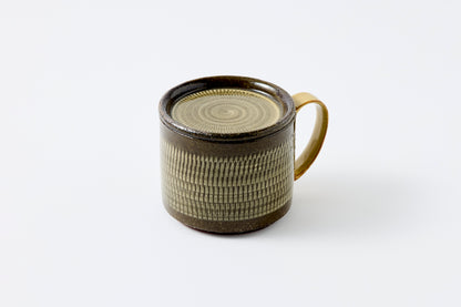 FD Yellow Glaze Tobikanna Lidded Mug Hasami Porcelain