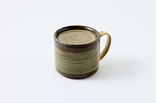 FD Yellow Glaze Tobikanna Lidded Mug Hasami Porcelain