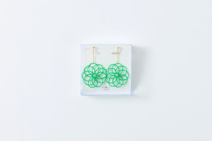 Hana Wind Chime | Non-Pierced Earrings (Resin) - Fresh Leaf Green