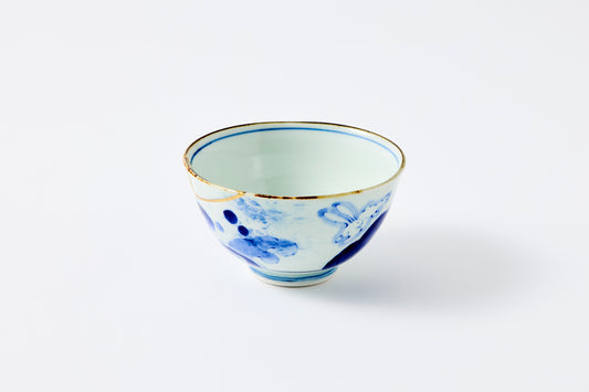 Gold Line Kosome Rabbit Rice Bowl Imari Porcelain