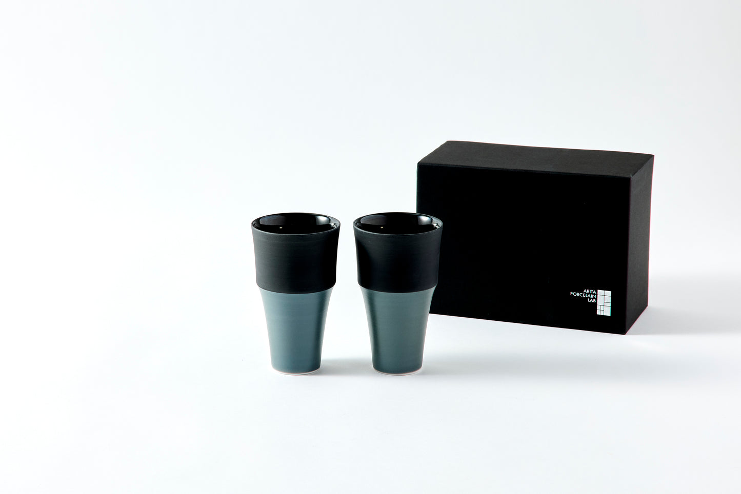 Set of 2 Stepped Free Cups 260ml - Black
