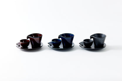 Shizuru Cold Sake Server Lacquer Brown