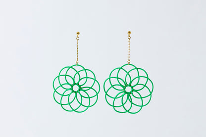 Hana Wind Chime | Non-Pierced Earrings (Resin) - Fresh Leaf Green
